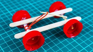 How To Make Mini Rubber Band Car ||  diy SIMPLE TOY CAR without motor