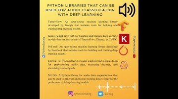 Python libraries that can be used for audio classification with deep learning