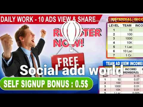 Social add world me registration kaise kare, (how to register in social add world) BY