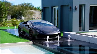 $1,000,000 Miami Backyard with a Lamborghini In The Pool