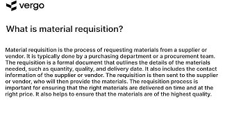 Material Requisition Explained