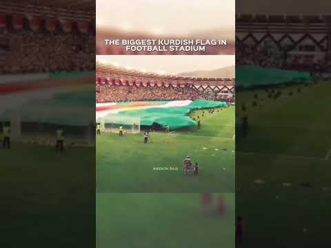 The Biggest Flag Of Kurdistan In The Stadium 