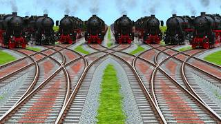 All Steam Trains Running☠️ At X Curves Railroad Tracks Risky Railroad Tracks || train game videos  screenshot 5