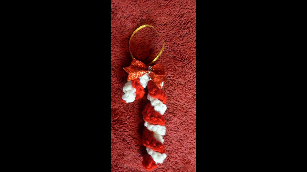 How to crochet Candy Cane ornaments! Easy Peasy! - YouTube