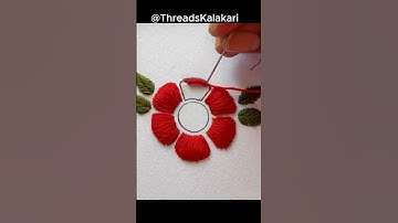 Stunning Flower Embroidery designs - Satin Stitch Flower #shorts #embroidery #satinstitch