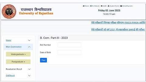 Rajasthan University BCOM Final Result 2023 Kaise Dekhe || Rajasthan University UG Final Result 2023