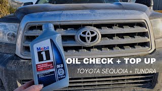 How to Check and Top Up Oil  Toyota Sequoia or Tundra