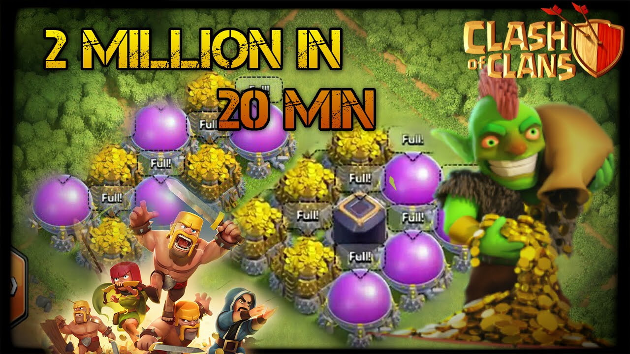 2 million loot in 20 min ultimate looting guide clash of clans loot chart