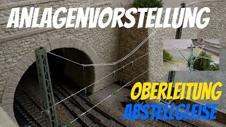 H0 Modellbahn Anlagenvorstellung Oberleitung, Abstellgleise, Roco 218, Br 186, Bahnbetriebswerk
