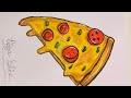 3D pizza slice drawing step by step ✨#easydrawing #tutorial #stepbystep #3d #art #oilpainting 