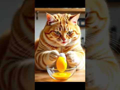 Cat makes a big cake to celebrate #shorts #ai