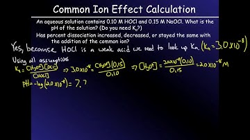 Common Ion Effect, Buffers Solutions and Change in pH Part 2