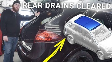 Porsche Cayenne Pano Roof Drain Water Test + Clear Guide | 958 Rear Sunroof DIY & Amp Buzzing Issue
