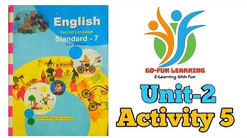 Std 7 | english | unit 2 | Activity 5 (A)