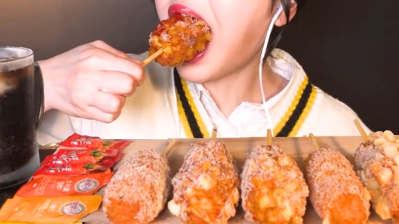 ASMR MUKBANG Korean Corn Dogs