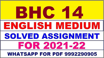 BHC 14 Solved Assignment 2021-22 in ENGLISH,  Whatsapp For Pdf  9992290905.
