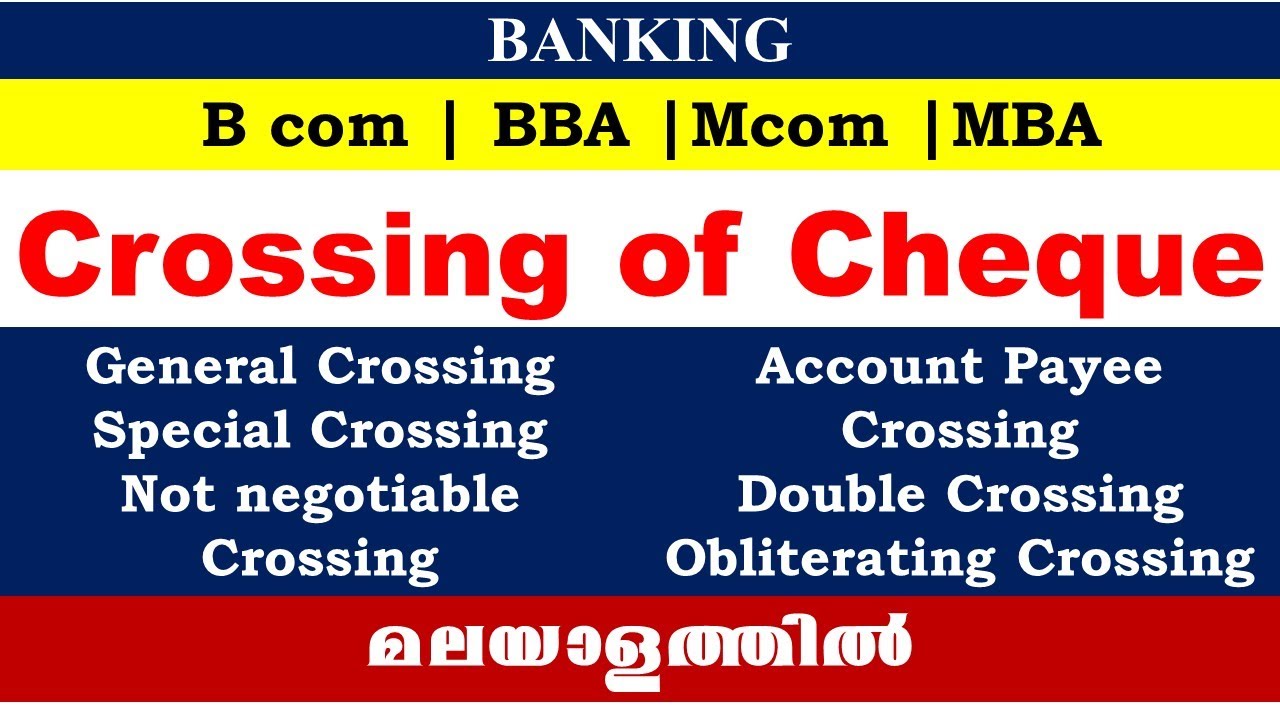 Types of Crossing a Cheque (explanation + video lecture)