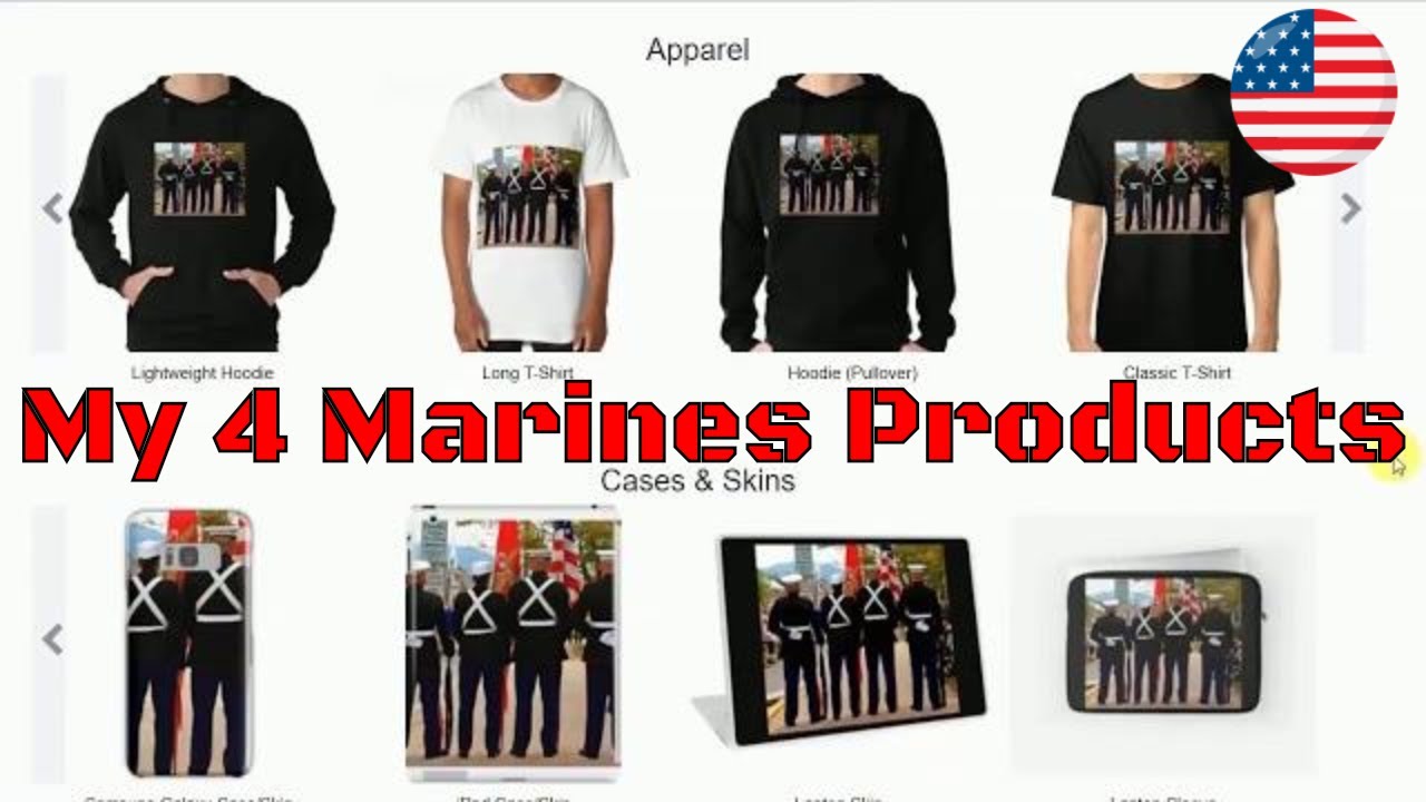 My Redbubble product spotlight 4 Marines l Online income