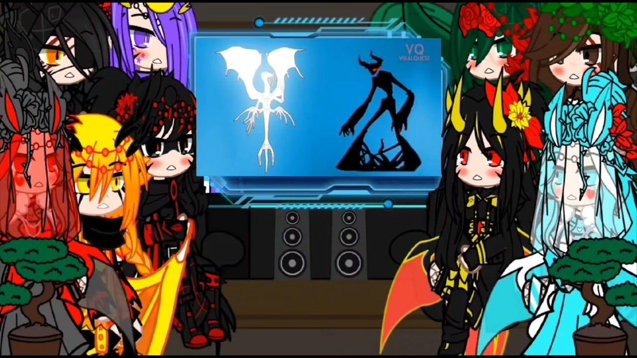 Kaijus fêmeas reagindo a Quem é Zalgo/Gacha Club\