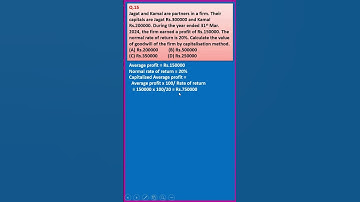 MCQ 15| Goodwill| T S Grewal 2024| Class 12| Accounts| Shorts| Solutions of T S Grewal@learnwithease