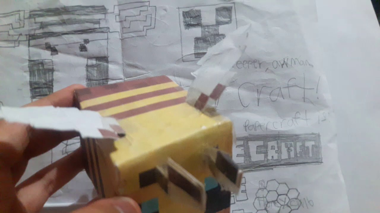 HOW TO MAKE BEE MINECRAFT PAPERCRAFT  ALSA HONGGO [WITH FREE DOWNLOAD  LINK] 