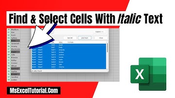 How to Find and Select Italic Text in Excel