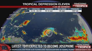 Tracking the Tropics: Tropical Depression 11 to become Josephine, rest of tropics remain quiet