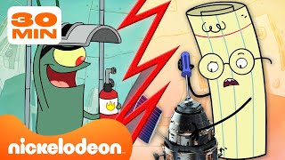 Bob Esponja | PLANKTON VS. PAPEL | Bob Esponja + Pedra, Papel e Tesoura | Nickelodeon em Português