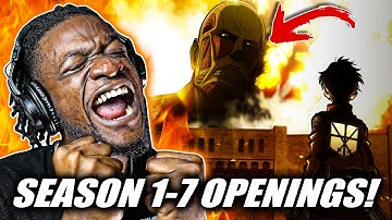 I ALMOST LOST IT! |  Attack on Titan All Openings 1-7 (REACTION)