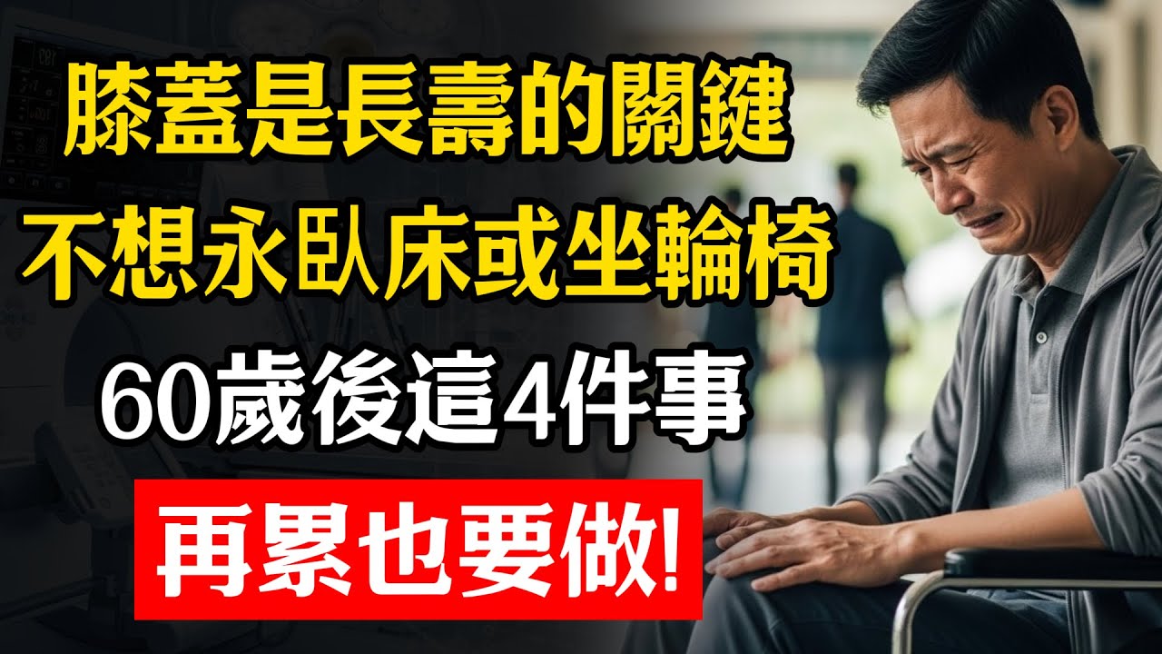 膝蓋是長壽的關鍵，不想永臥床或坐輪椅，60歲後這4件事再累也要做！