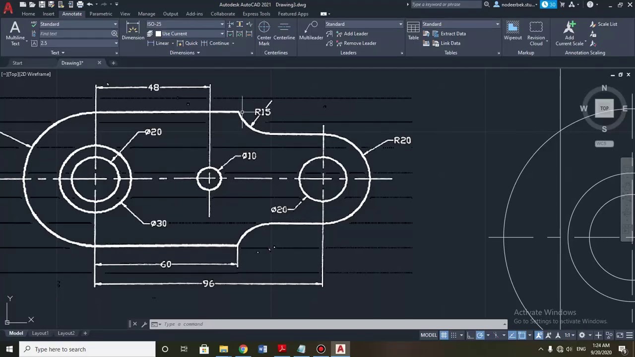 Autocad Basic Tutorial For Beginners Exercises 6 Studycadcam | Images ...