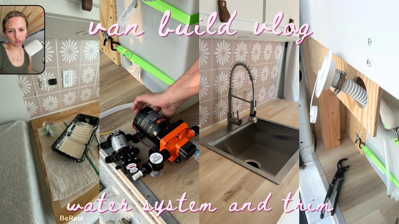 van build 🚐 water system and finishing trim pieces - YouTube