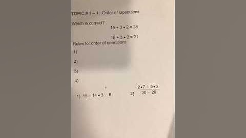 1.1 Order of Operation Notes Video