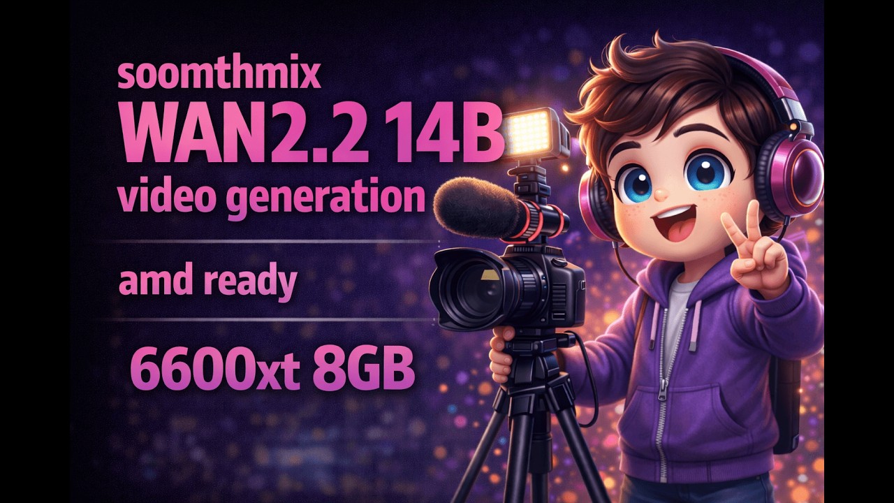 smoothmix wan2 2 14B video genration | amd | 6600xt | 8gb - YouTube