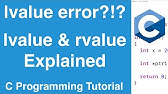 lvalue required as left operand of assignment - YouTube Lvalue Required As Left Operand Of Assignment - Youtube