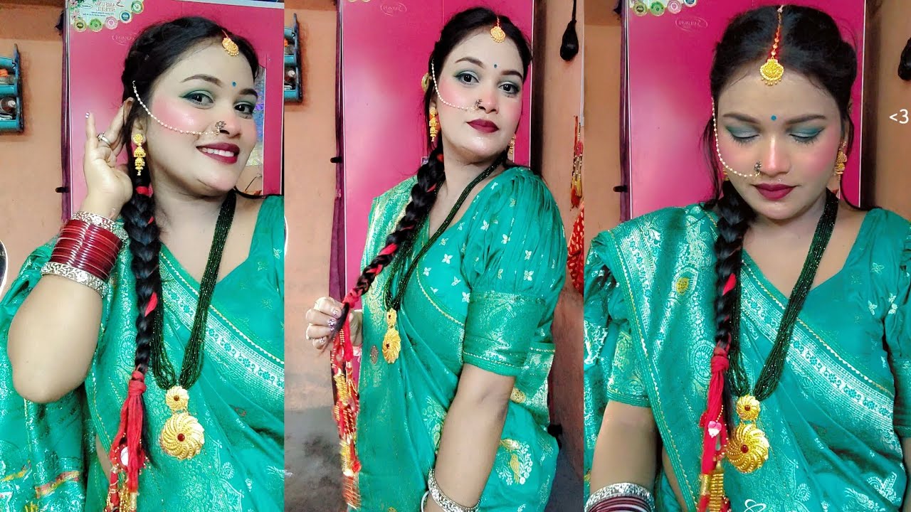 🙏🥰Teej makeup look Teej mein kab aap sab aise kar sakte hain especially Teej ke liye yah makeup hai