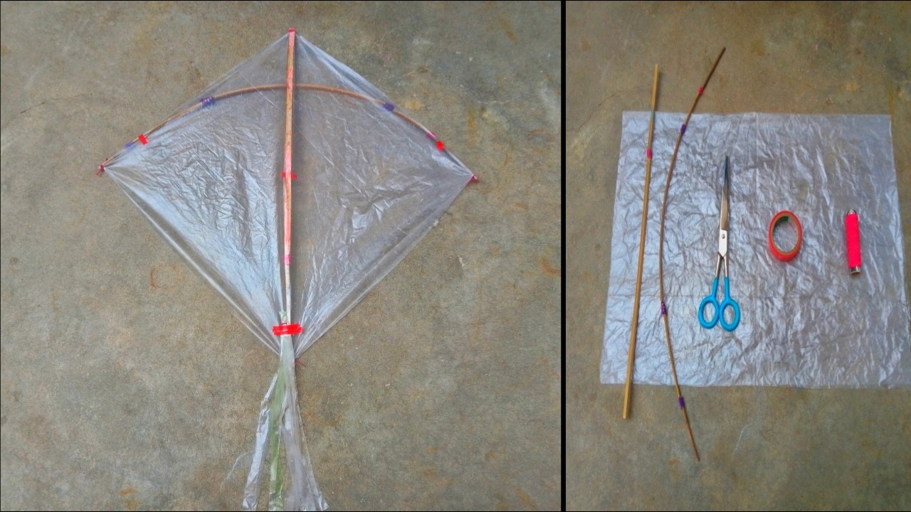 Beautiful Plastic Bag Pari Kite Making | Easy DIY Kite Tutorial - YouTube
