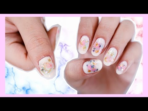 Pastel Star and Moon Nails | ทำเล็บเจลด้วยตัวเอง  สีพาสเทล ฝังลาย น่ารัก