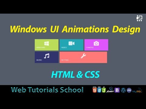 Windows Menu UI Animations Design using HTML & CSS | Web Tutorials School