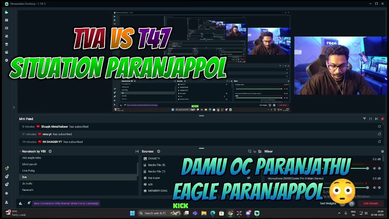 TVA VS T47 SITUATION NE KURICHU VASU ANNAN PARANJAPPOL 🫡 DAMU OC PARANJA KARYAM PARANJAPPOL 😳 