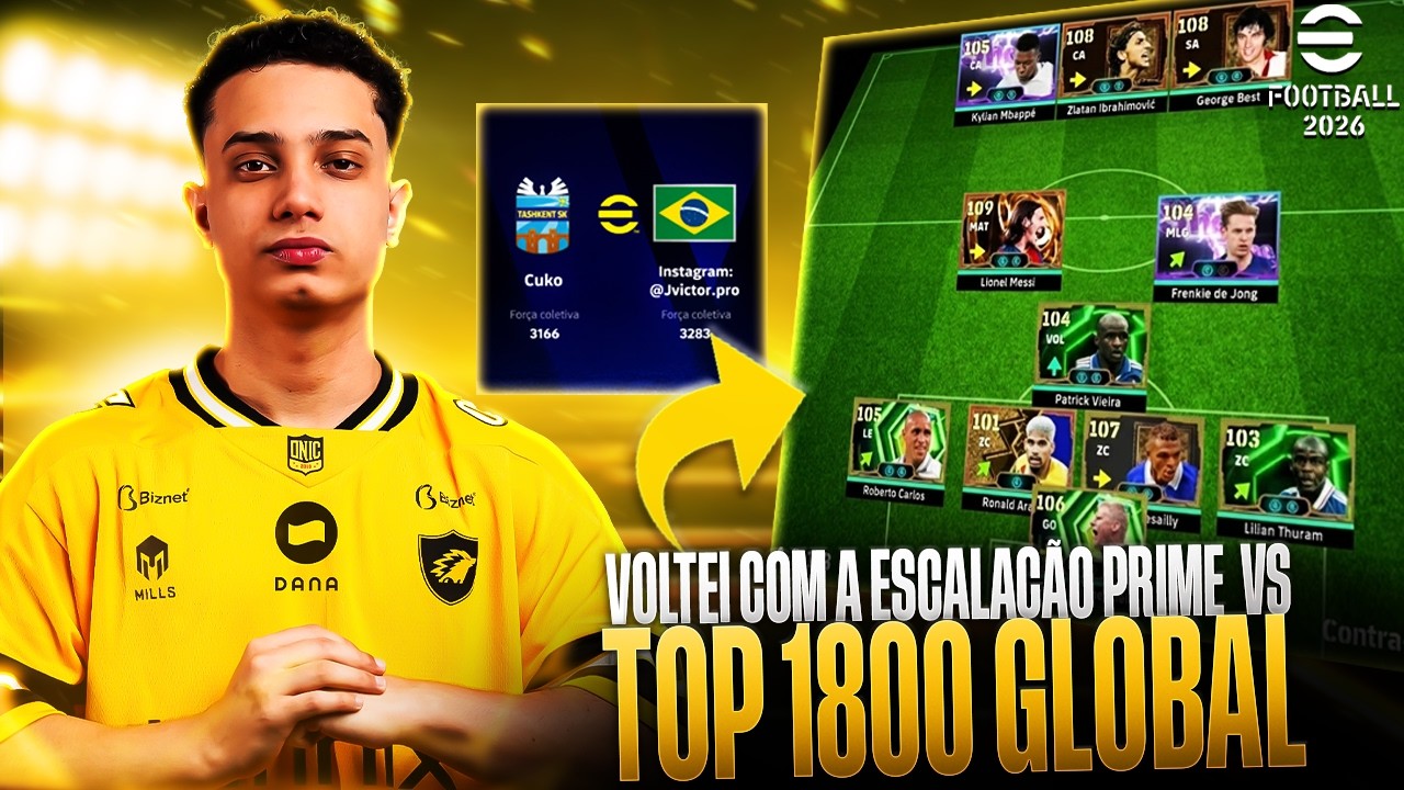 ENFRENTEI O TOP 1800 GLOBAL VOLTANDO COM A FORMAÇÃO PRIME no Efootball 2026