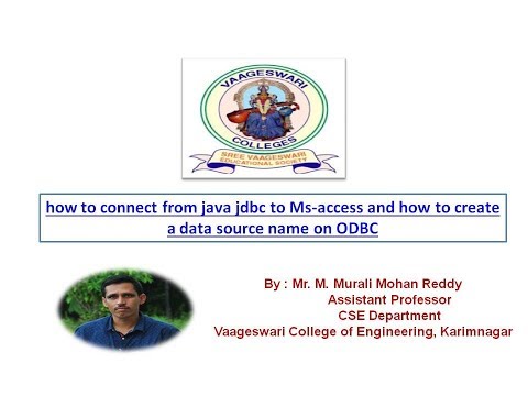how to connect from java jdbc to Ms-access and how to create a data source name on ODBC