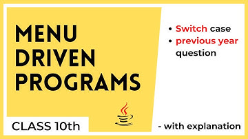 Solve Menu Driven like a PRO || ICSE || Concepts Of Computer