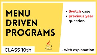 Solve Menu Driven like a PRO || ICSE || Concepts Of Computer