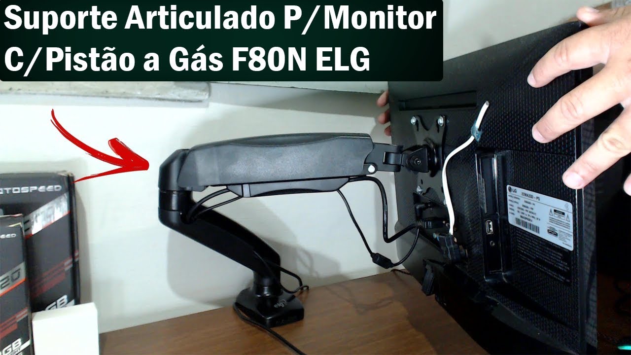 Suporte Articulado P/Monitor de Mesa C/Pistão a Gás F80N ELG - Realmente  incrível. - YouTube