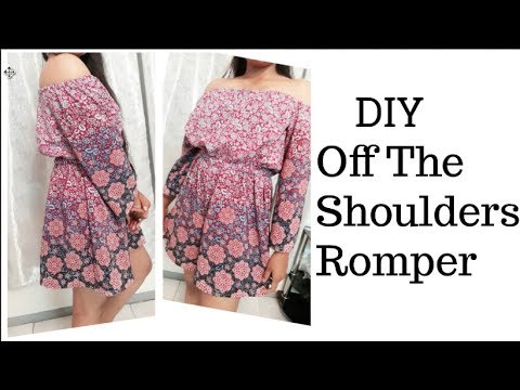 DIY Off The Shoulder Romper Easy Sewing - YouTube Jamie- Kay