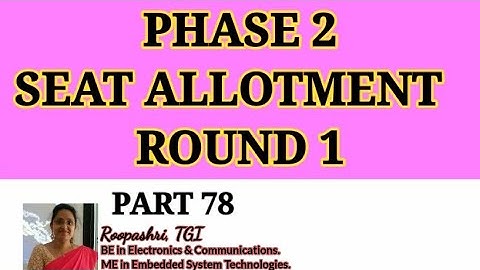 PHASE 2, SEAT ALLOTMENT, ROUND 1: DCET 2020: 78