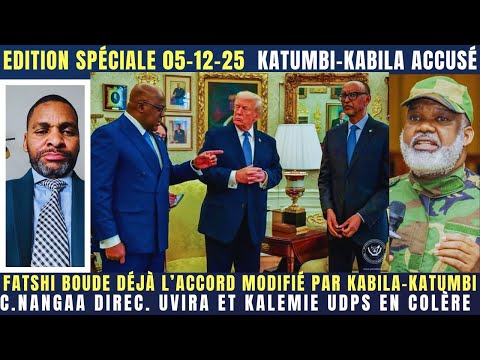 FATSHI BOUDE DÉJÀ L ACCORD MODIFIÉ PAR KABILA KATUMBI UDPS COLÈRE C NANGAA DIRECT UVIRA ET KALEMIE
