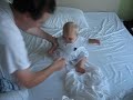 Baby gets hit by pillow