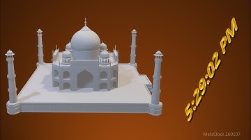 MatsClock 260107 - Free 3D TajMahal PowerPoint Digital Clock PPT Timer